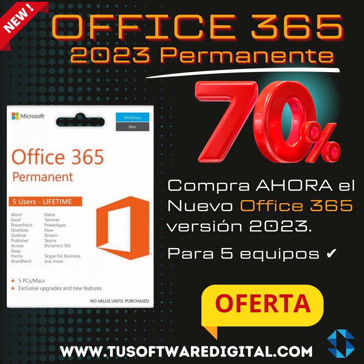 Microsoft Office 365 / Licencia Permanente 2023 - tusoftwaredigital